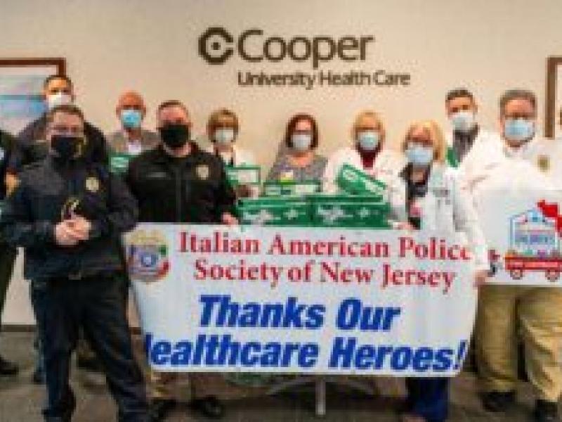 Keep on Truckin’: NJ Italian American Police Society Say ‘Thank You’ to Nurses  at Cooper University Health Care with Unique Donation of Toy Trucks