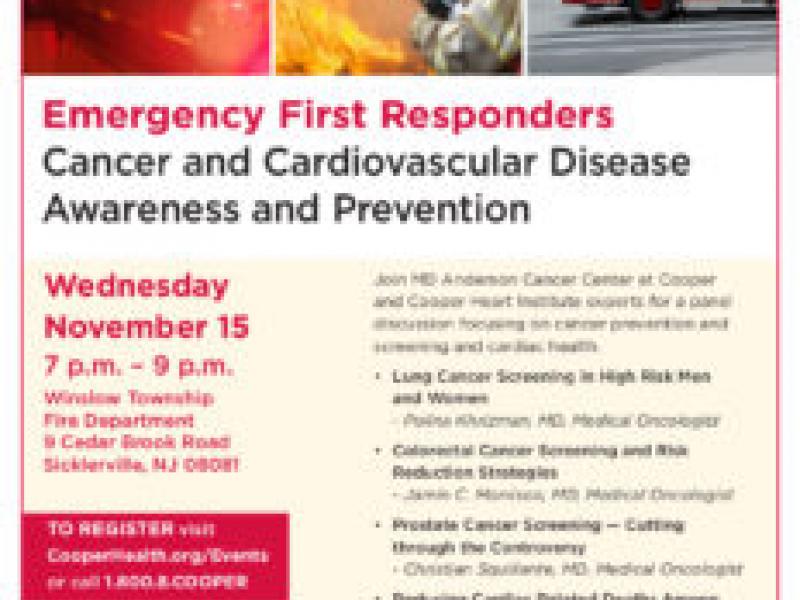 First Responders Invited to Free Cancer, Cardiovascular Disease Prevention Program